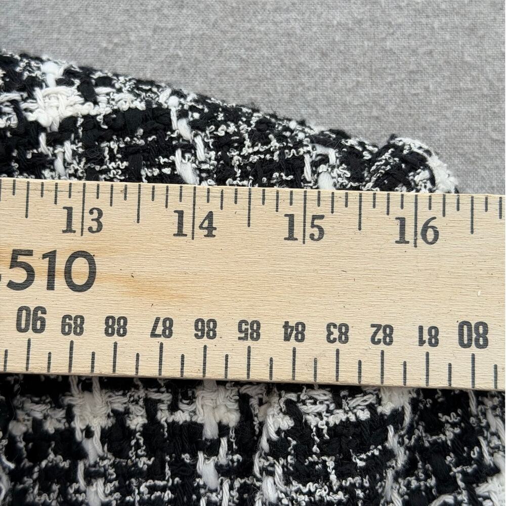 Zara Textured Tweed Cropped Blazer Black White Gold Button Jacket Size M - Picture 9 of 12